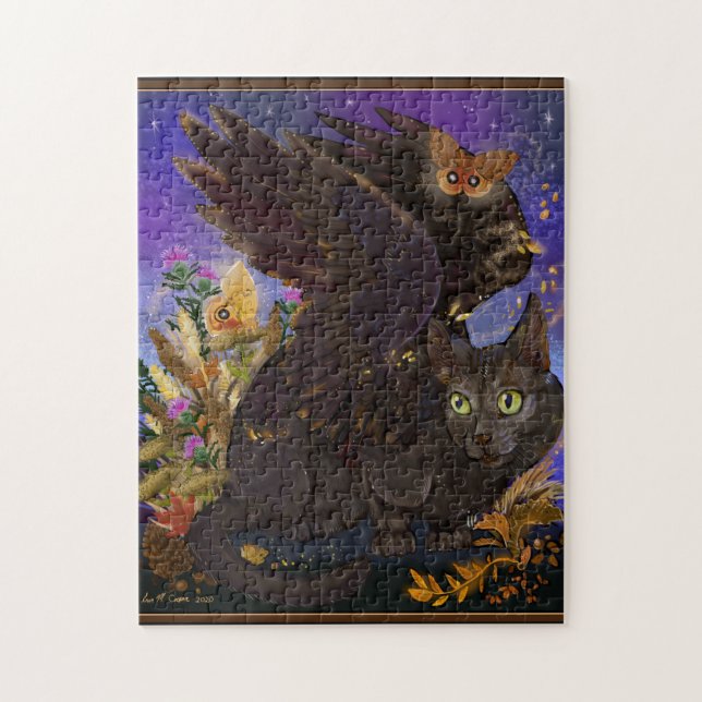 Raven Winged Autumn Magic Cat (Vertikal)