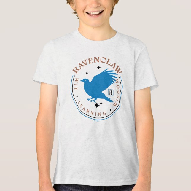 RAVENCLAW™ Blue Eagle House Pride Badge Tri-Blend Shirt (Vorderseite)