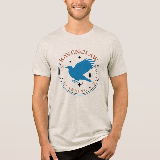 RAVENCLAW™ Blue Eagle House Pride Badge Tri-Blend Shirt (Vorderseite)