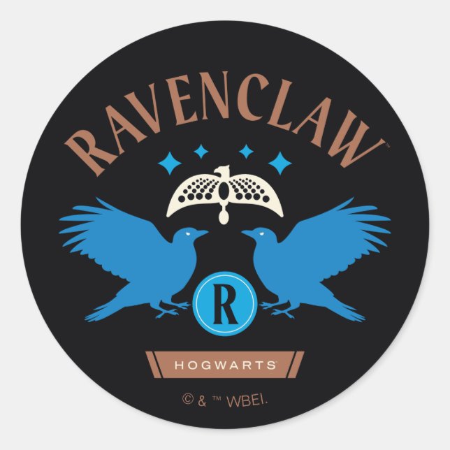 RAVENCLAW™ House Double Eagle Diadem Graphic Runder Aufkleber (Vorderseite)