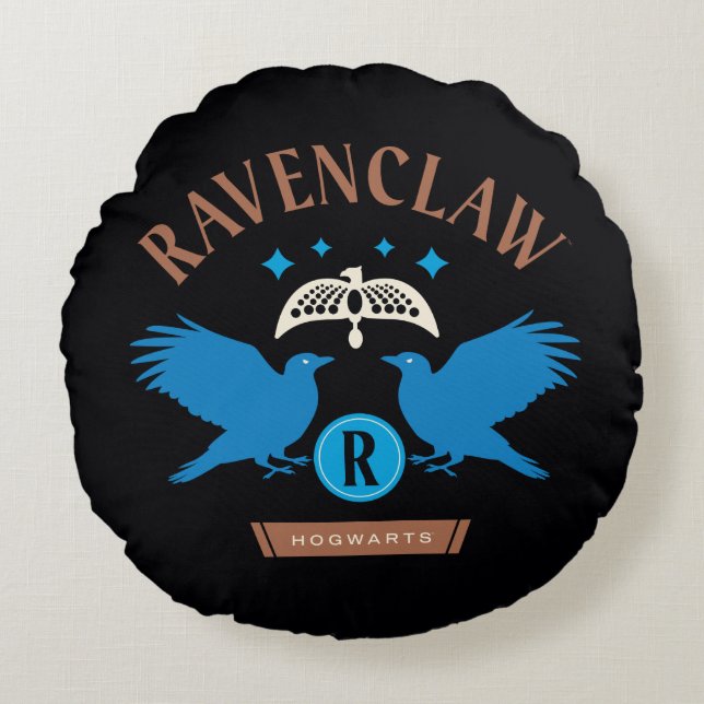RAVENCLAW™ House Double Eagle Diadem Graphic Rundes Kissen (Vorderseite)