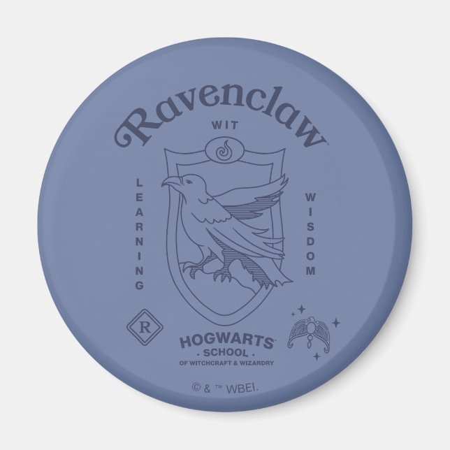 RAVENCLAW™ Wit Learning Wisdom Crest Magnet (Vorne)