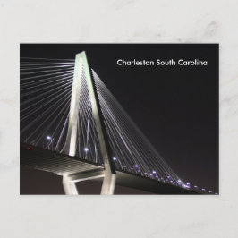Ravenel Bridge at Night, Charleston SC, Postkarte
