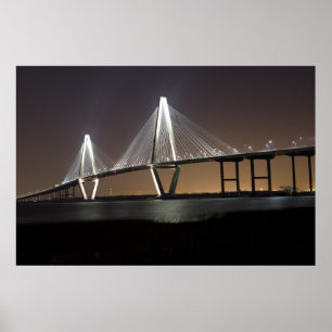Ravenel Brücke nachts Poster