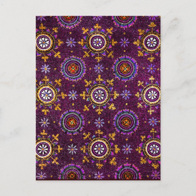 RAVENNA BYZANTINE MOSAICS, STAR, LILA STARRNENNACH POSTKARTE (Vorderseite)