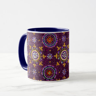 RAVENNA BYZANTINE MOSAICS, STAR, LILA STARRNENNACH TASSE