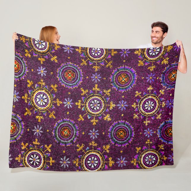 RAVENNA BYZANTINE MOSAICS, STAR LILA STARRY NIGHT FLEECEDECKE (Beispiel)