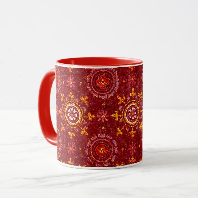 RAVENNA BYZANTINE MOSAICS,STARS,RED STARRY NIGHT TASSE (Vorderseite Links)
