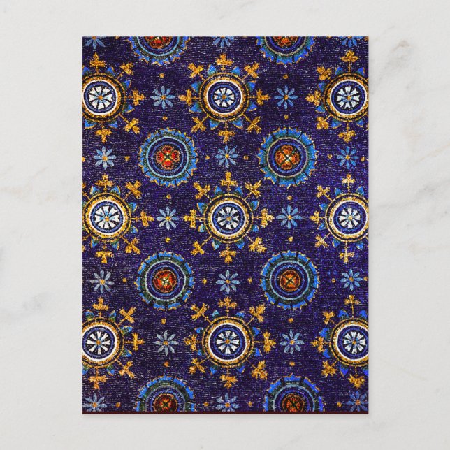 RAVENNA BYZANTINE MOSAICS, STERNE, BLAUE STARRY NI POSTKARTE (Vorderseite)