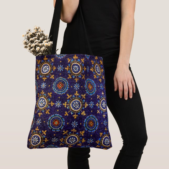 RAVENNA BYZANTINE MOSAICS, STERNE, BLAUE STARRY NI TASCHE (Von Nahem)