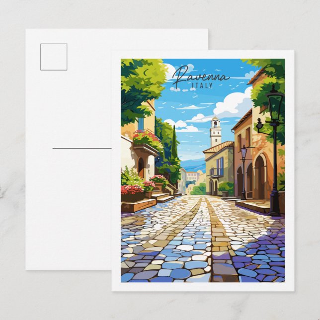 Ravenna Italien Vintage Illustration Postkarte (Vorne/Hinten)