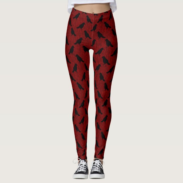 Ravens auf roten Leggings (Vorderseite)