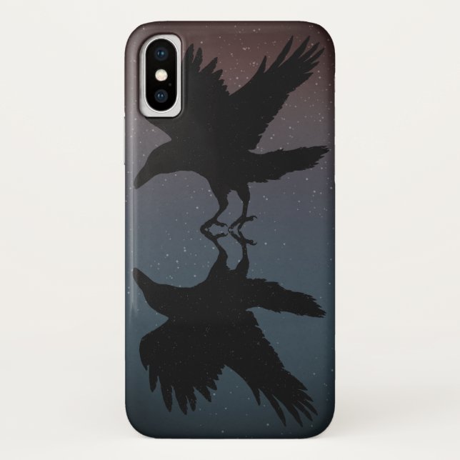 Ravens Birds Night Starry Sky Grunge Case-Mate iPhone Hülle (Rückseite)