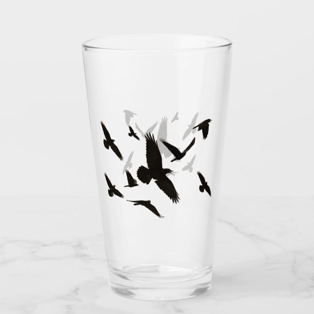 Ravens Drink oder Bier Glass Glas (Vorderseite)
