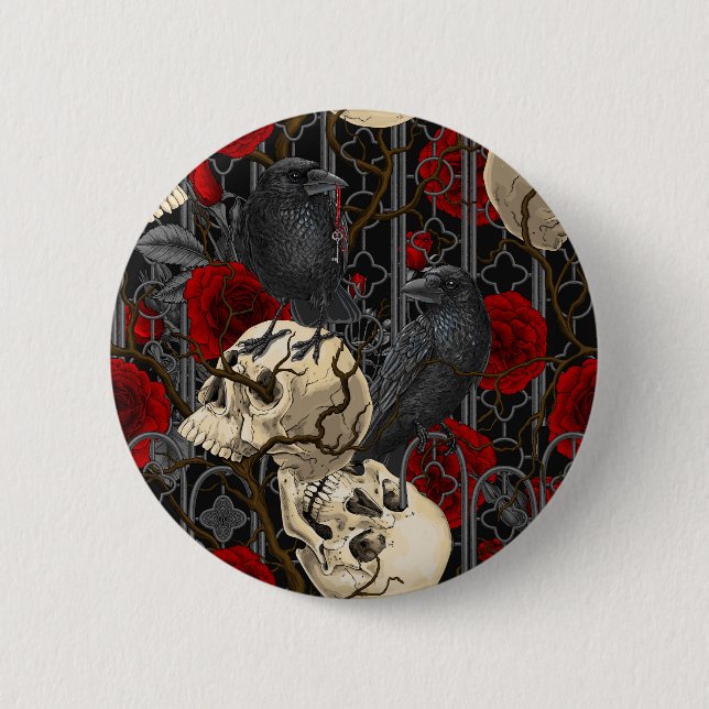 Raven's Geheimnis. Dunkle und launische gotische I Button (Vorderseite)