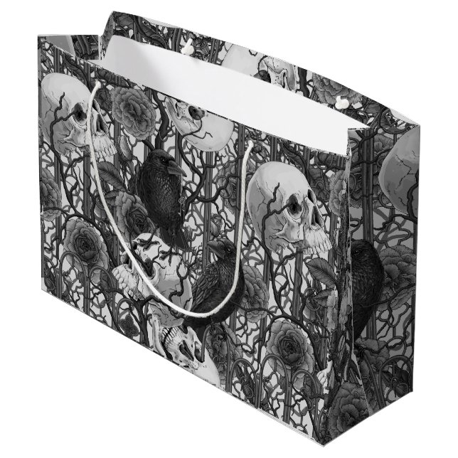 Raven's Geheimnis. Dunkle und launische gotische I Große Geschenktüte (Rückseite Schrägansicht)
