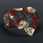 Raven's Geheimnis. Dunkle und launische gotische I Krawatte<br><div class="desc">Handgemaltes gotisches Design,  mit Raben,  Skullen und Rose,  nahtloses Muster</div>