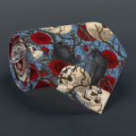 Raven's Geheimnis. Dunkle und launische gotische I Krawatte<br><div class="desc">Handgemaltes gotisches Design,  mit Raben,  Skullen und Rose,  nahtloses Muster</div>