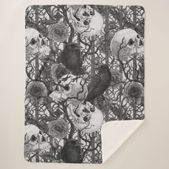 Raven's Geheimnis. Dunkle und launische gotische I Sherpadecke (Vorderseite)