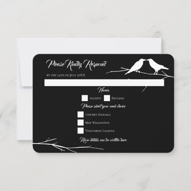 Ravens Gothic Wedding Einladung (Vorderseite)