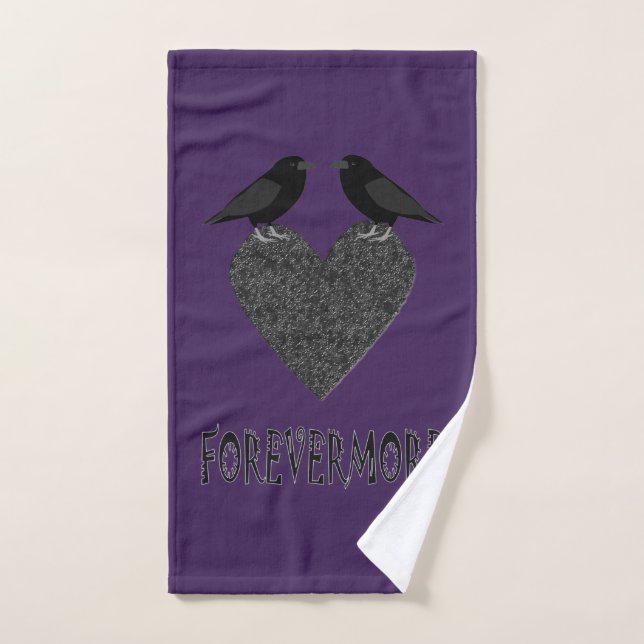 Ravens gothiques et Coeur noir (Serviette à main)