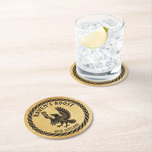 Raven's Roost Pub Wick Schottland Runder Pappuntersetzer (Vor Ort)
