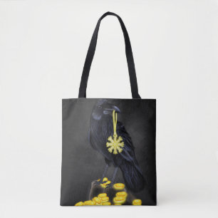 Raven's Rune: Aegishjalmur Magie auf schwarzem Ste Tasche