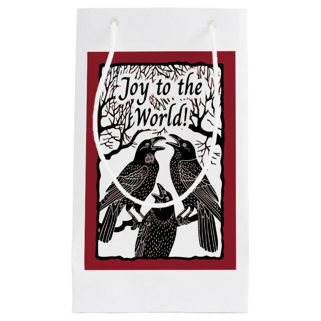 Ravens Sing Joy to the World Kleine Geschenktüte (Vorderseite)