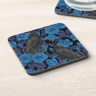 Ravens und blaue Rose Getränkeuntersetzer