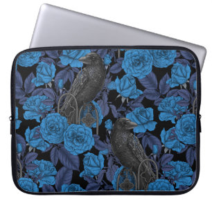 Ravens und blaue Rose Laptopschutzhülle