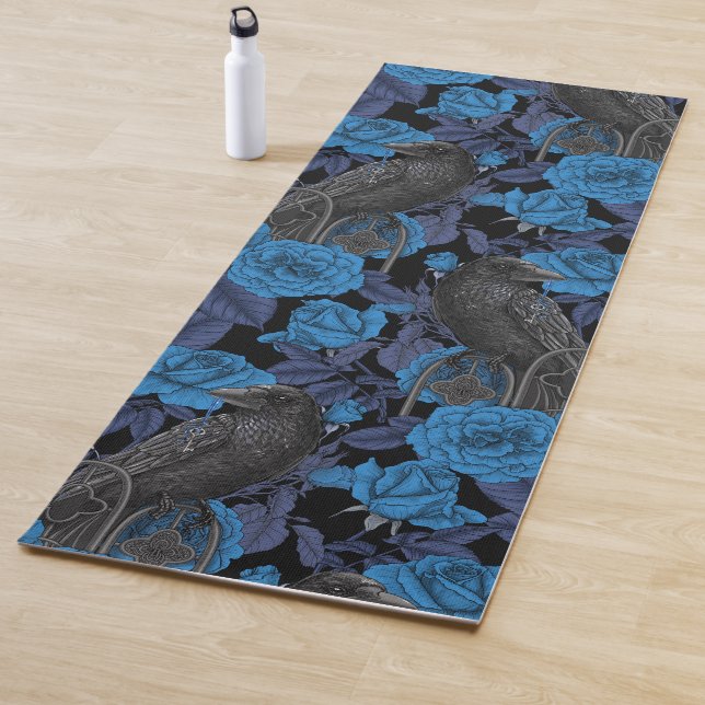 Ravens und blaue Rose Yogamatte (Beispiel)