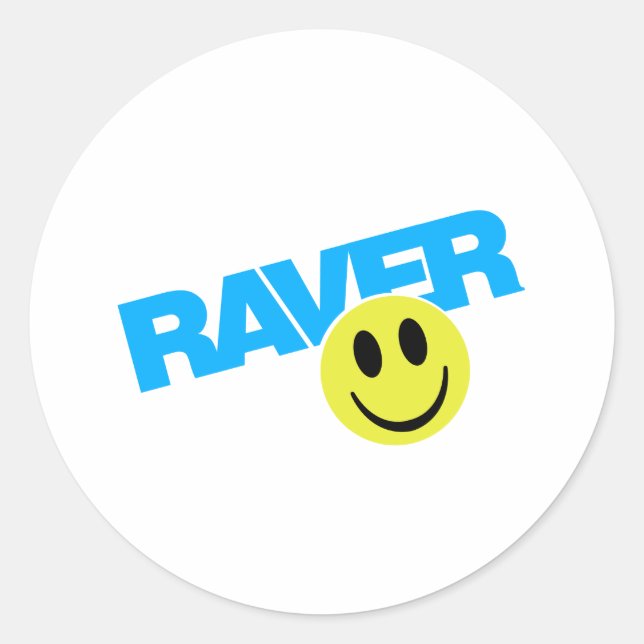 Raver - Raver Music DJ Clubbing Rave Runder Aufkleber (Vorderseite)