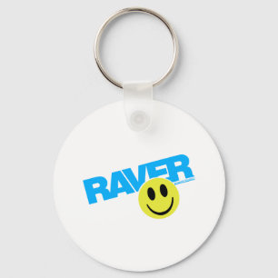 Raver Smilie - DJ, das Rave-Party-Musik mit einer Schlüsselanhänger