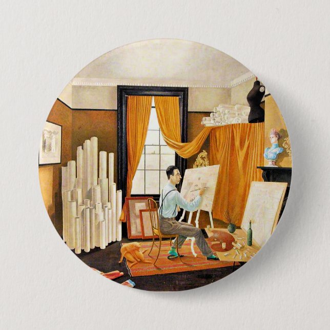 Ravilious - Edward Bawden arbeitet in seinem Studi Button (Vorderseite)