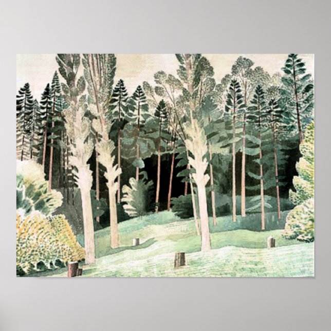 Ravilious - Lombardei Poplars, Poster (Vorne)