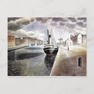 Ravilious - Lotsenboot in Le Havre  Postkarte
