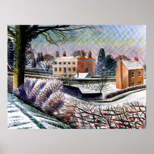 Ravilious - Pfarrhaus im Winter, Poster