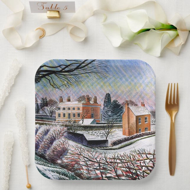Ravilious - Sieg im Winter Pappteller (Hochzeit)