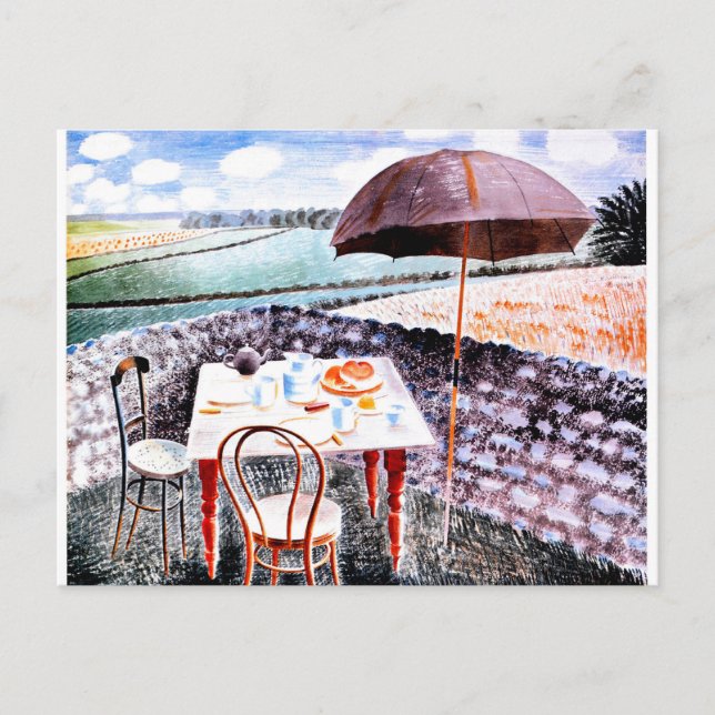 Ravilious - Tea at Furlongs, 1939 Fine Art Postkarte (Vorderseite)
