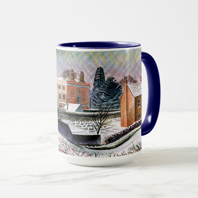 Ravilious - Vicarage in Winter, fine art Mug Tasse (VorderseiteRechts)