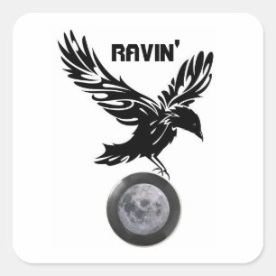 Ravin' Mondquadratischer Aufkleber