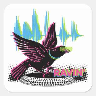 Ravin' Raven Square Sticker