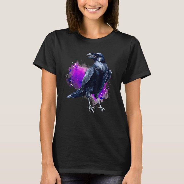 Ravine mit Lila Hintergrund für Wasserfarbenputz T-Shirt (Vorderseite)