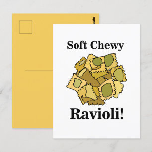 Ravioli-Pasta-Essen Postkarte