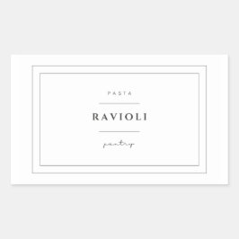 Ravioli Pasta Lebensmittelkleber Rechteckiger Aufkleber