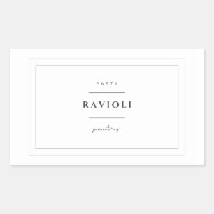 Ravioli Pasta Lebensmittelkleber Rechteckiger Aufkleber