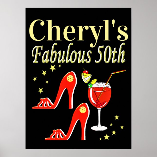 RAVISHING RED 50 TH GEBURTSTAG DIVA DESIGN POSTER (Vorne)