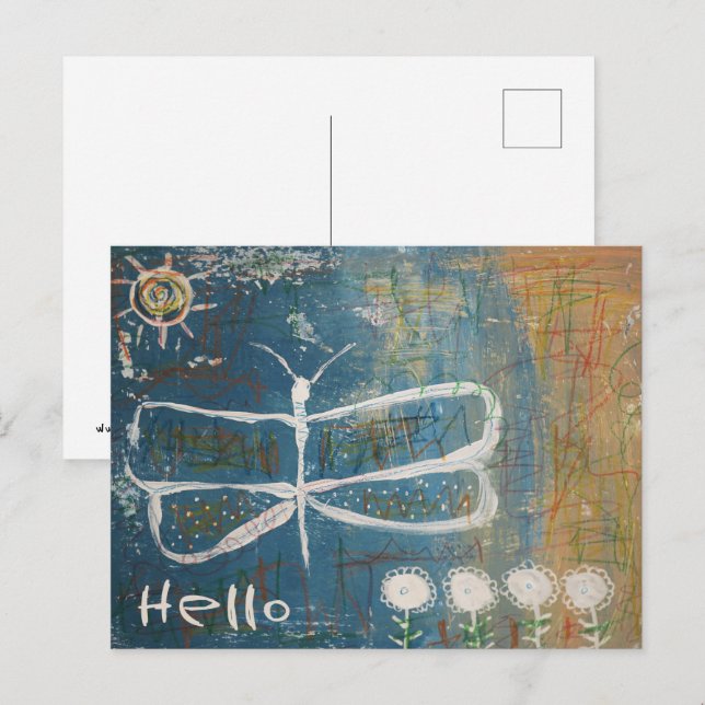 Raw Art Butterfly Postkarte (Vorne/Hinten)