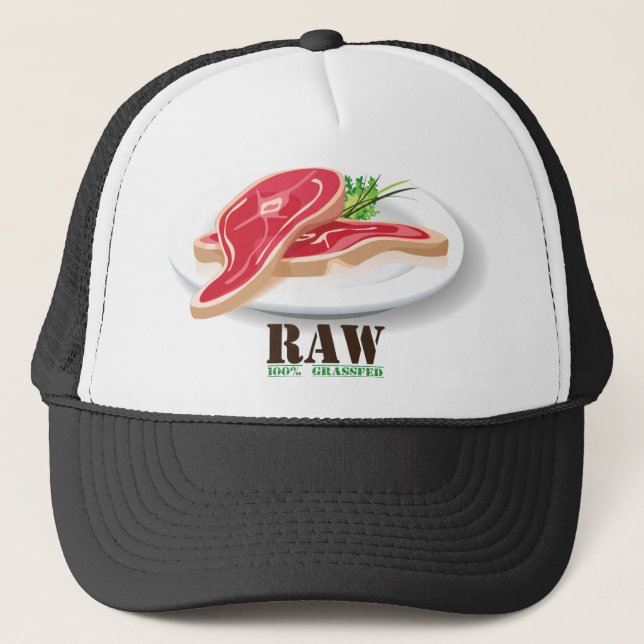 Raw Steak Bio Planet Hats Truckerkappe (Vorderseite)