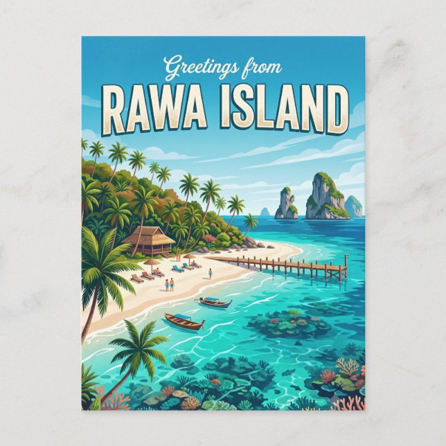 Rawa-Insel Malaysia Postkarte (Vorderseite)